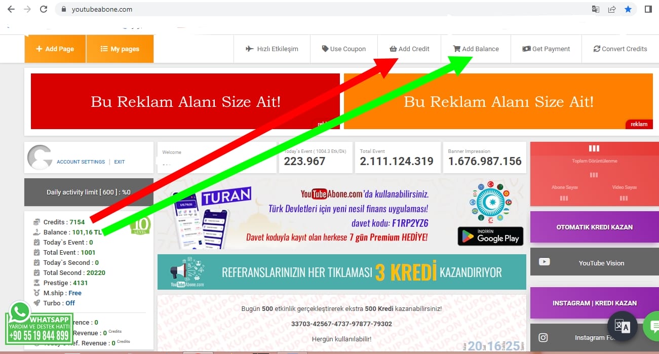 زيادة عدد المتابعين في مواقع التواصل الإجتماعي إلى 10000 5 كيفية شراء الرصيد او شراء النقاط من موقع YOUTUBEABONE