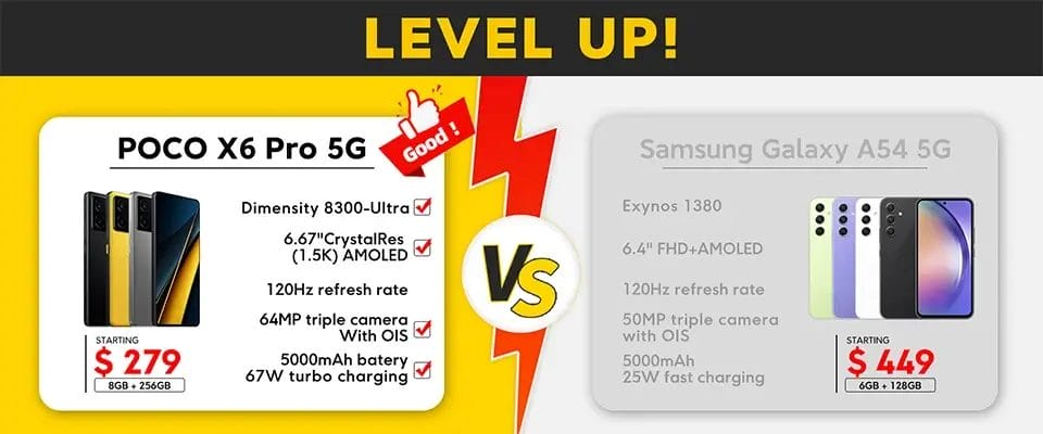 هاتف Poco X6 Pro 5G أداء قوي و سعر مناسب 21 مقارنة بين poco x6 pro 5G و منافسيه