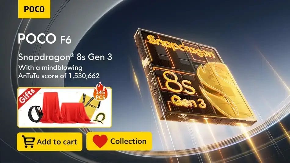 POCO F6 هاتف 5G الرائد مع تفوق الشحن التوربيني 5 poco f6 سناب دراجون 8 اس الجيل الثالث مع نتيجة تفوق 1.5 مليون على antutu
