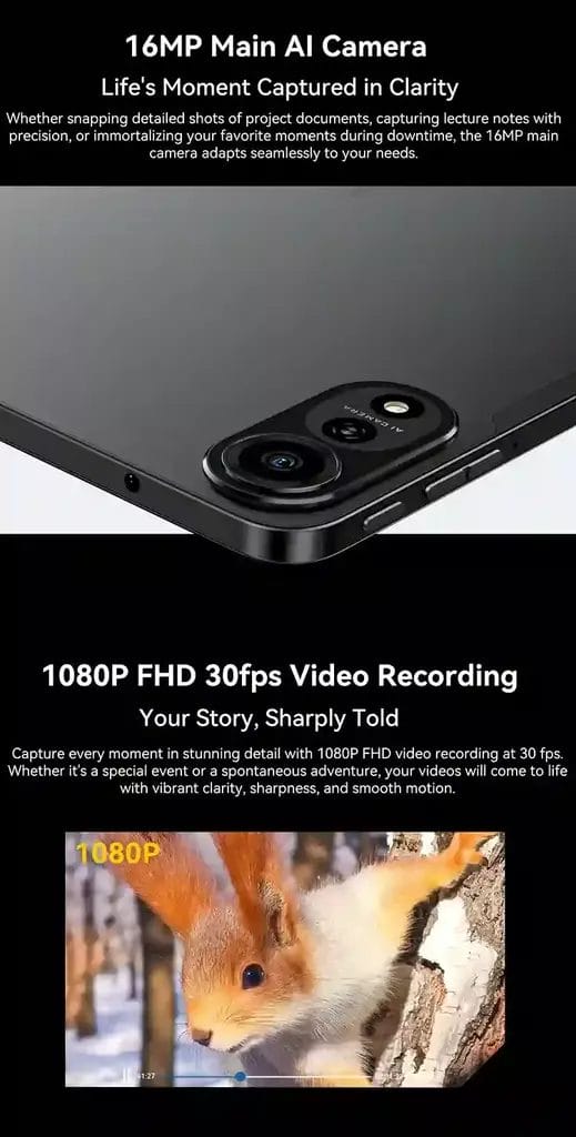 Blackview MEGA 2 كاميرا رئيسية بدقة 16 ميجابكسل لتصوير واضح وتسجيل فيديو FHD