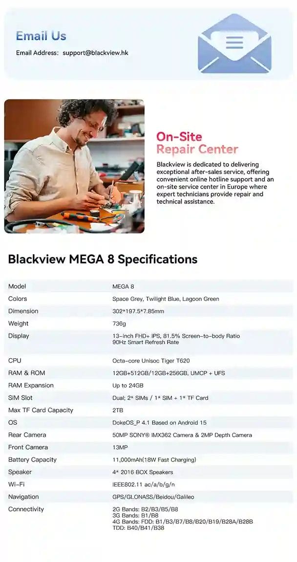 Blackview MEGA 8 نظرة شاملة على المواصفات الفنية وخدمات ما بعد البيع