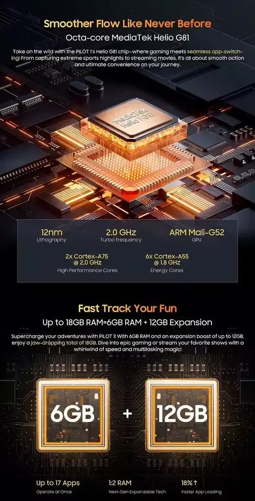 Blackview OSCAL PILOT 1 قوة الأداء مع معالج Helio G81 وذاكرة RAM فائقة