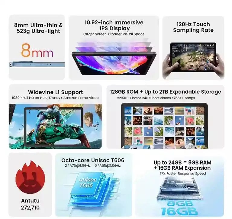 Blackview Oscal Pad 90 خفة الوزن وقوة المعالج وذاكرة الوصول العشوائي الكبيرة