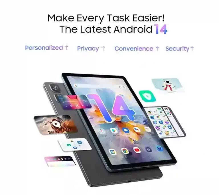 Blackview Tab 16 Pro أحدث نظام تشغيل Android 14 لتجربة استخدام أسهل وأكثر تخصيصًا