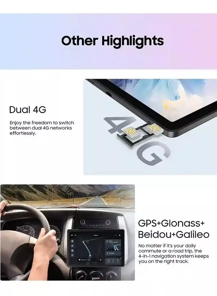 Blackview Tab 16 Pro حرية الاتصال والتنقل الدقيق مع Dual 4G ونظام الملاحة رباعي الأقمار الصناعية