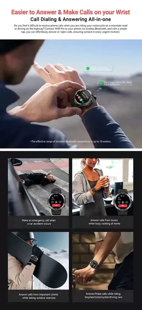 Blackview W50 Pro سهولة إجراء واستقبال المكالمات على معصمك في أي وقت ومكان