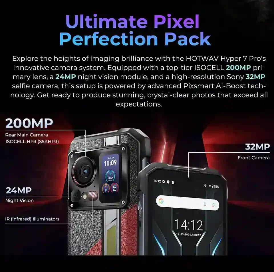 HOTWAV Hyper 7 Pro كاميرا 200 ميجابكسل لالتقاط أدق التفاصيل