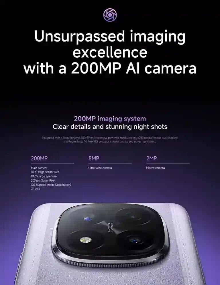 Redmi Note 14 Pro+ تفوق في التصوير مع كاميرا AI بدقة 200 ميجابكسل