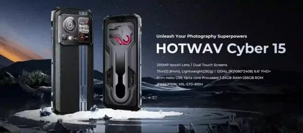 الكشف عن HOTWAV Cyber 15 تصميم ثوري، شاشتان، وقوة كاميرا 200MP