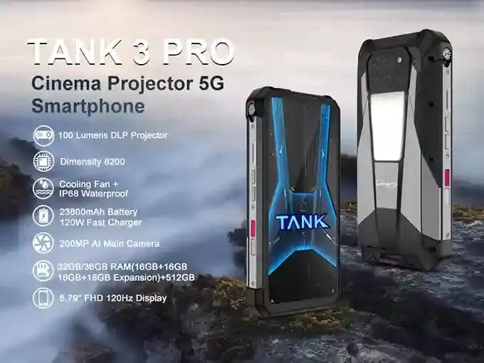 Unihertz Tank 3 Pro هاتف ببطارية أسطورية و شاشة عرض في كل مكان 6 نظرة عامة على مميزات Unihertz Tank 3 Pro، الهاتف المتين ببروجيكتور سينمائي