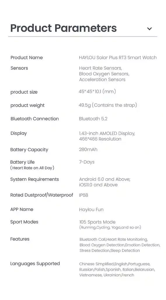 HAYLOU Solar Plus RT3 نظرة عميقة على الميزات والمقاييس