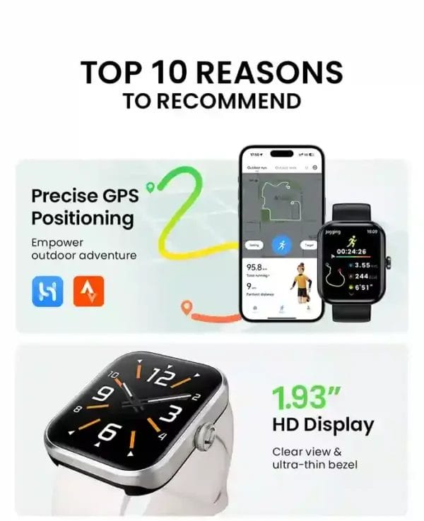 أحد أهم الأسباب لاختيار HAYLOU Watch 4 شاشة 1.93 بوصة HD و GPS دقيق