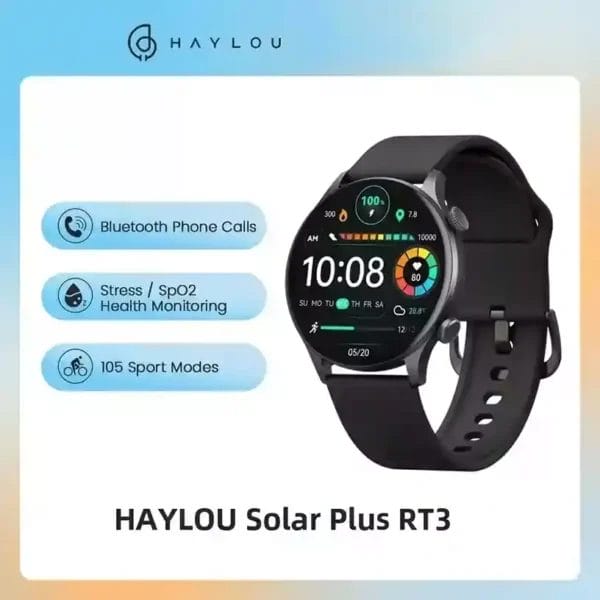 اكتشف قوة HAYLOU Solar Plus RT3 مكالمات، صحة، ولياقة بدنية