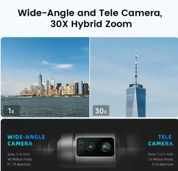 FIMI X8 Tele Max يجعلك ترى ما لا يمكن تصوره كاميرتان من المشهد الواسع إلى أدق التفاصيل بتقريب 30x