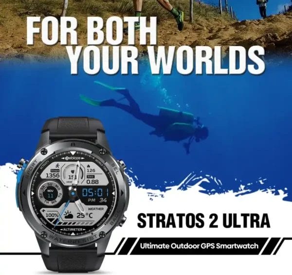 Zeblaze Stratos 2 Ultra ساعة GPS الذكية للمغامرات القصوى