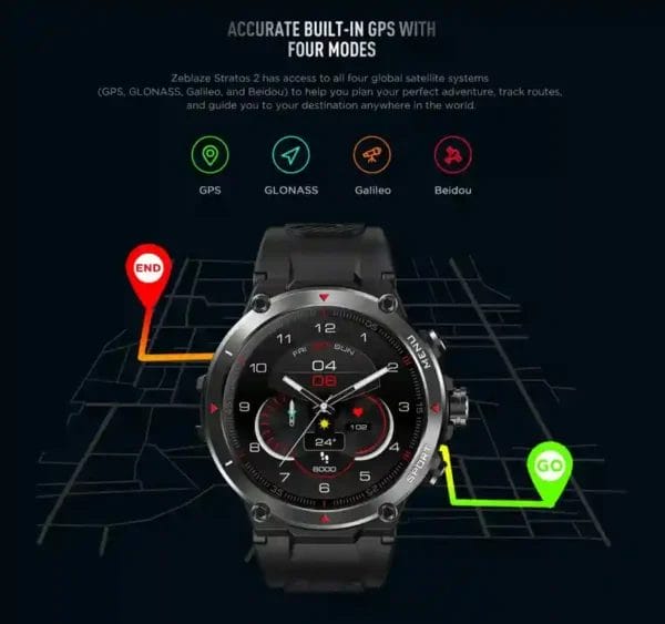 Zeblaze Stratos 2 لا تضل طريقك أبدًا مع نظام GPS رباعي الأبعاد