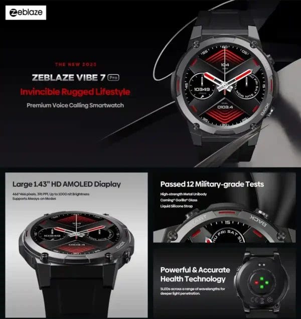 Zeblaze VIBE 7 PRO القوة، الأناقة، والأداء في ساعة واحدة