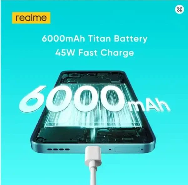 بطارية تيتان 6000mAh في realme P3 5G
